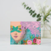 Franse Maskerade Briefkaart (Staand voorkant)