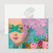 Franse Maskerade Briefkaart (Voorkant / Achterkant)