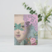 Franse Masquerade Briefkaart (Staand voorkant)