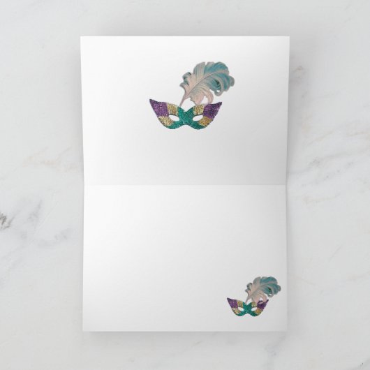 Franse Masquerade Kaart (Binnen)