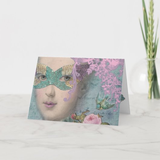 Franse Masquerade Kaart (Voorkant)
