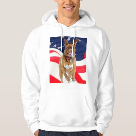 Franse Mastiff American Pride Hoodie (Voorkant)