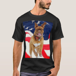 Franse Mastiff American Pride T-shirt