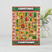 Franse Mastiff Countdown Kerst Adventkalender Feestdagenkaart (Staand voorkant)