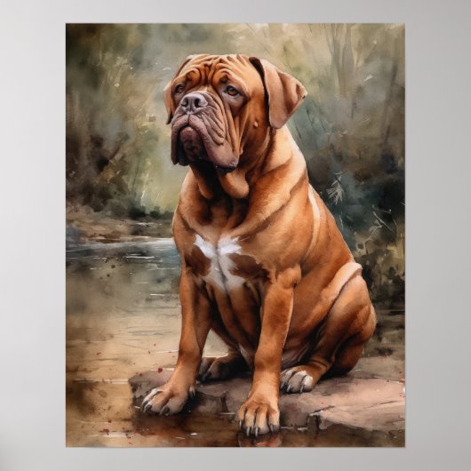Franse Mastiff Dog Art Print Poster (Voorkant)