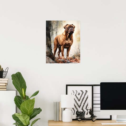 Franse Mastiff Dog Art Print Poster (Thuiskantoor)