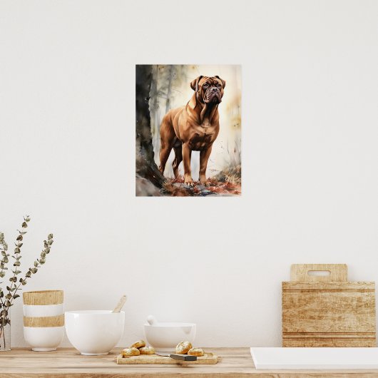 Franse Mastiff Dog Art Print Poster (Keuken)