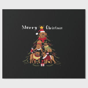 Franse Mastiff Dogue de Bordeaux Kerstboom Xmas Ho Cadeaupapier