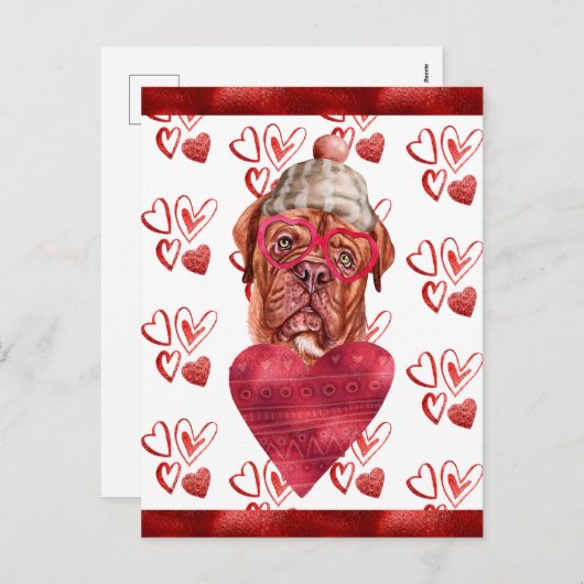 Franse Mastiff Hearts Hondenliefhebber Valentijn G Feestdagenkaart (Voorkant / Achterkant)