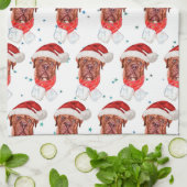 Franse Mastiff Hondenras Kerstmis Theedoek (Gevouwen)