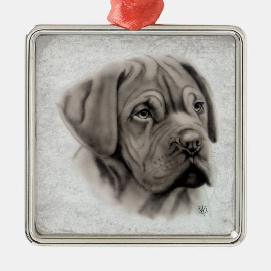 Franse Mastiff Metalen Ornament (Voorkant)