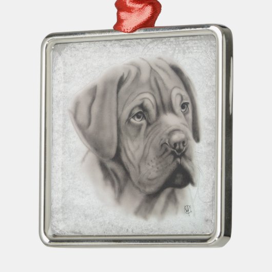 Franse Mastiff Metalen Ornament (Links)