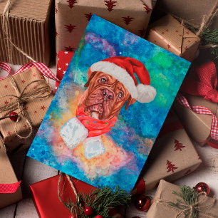 Franse Mastiff Ras Hond Kerstmis Feestdagenkaart