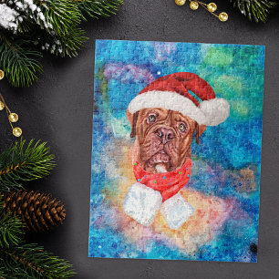 Franse Mastiff Ras Hond Kerstmis Legpuzzel