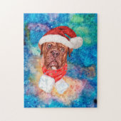 Franse Mastiff Ras Hond Kerstmis Legpuzzel (Verticaal)