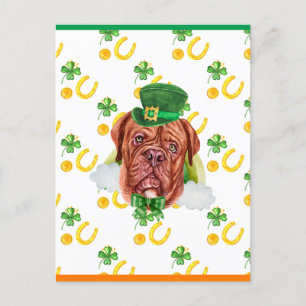 Franse Mastiff Shamrock St. Patricks Day Feestdagenkaart