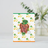 Franse Mastiff Shamrock St. Patricks Day Feestdagenkaart (Staand voorkant)