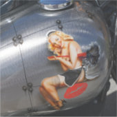 FRANSE MEID RETRO grote Sticker (Voorkant)