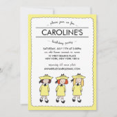 Franse meisjes | verjaardagsuitnodiging kaart (Voorkant)