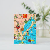 Franse Middellandse Zeekaart Briefkaart (Staand voorkant)