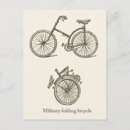 Franse militaire vouwfiets briefkaart (Voorkant)