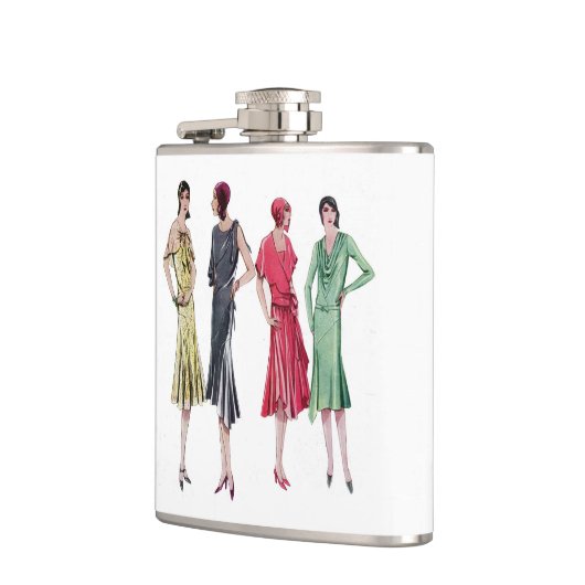 -Franse Mode 1929, flesje ter illustratie Heupfles (Links)