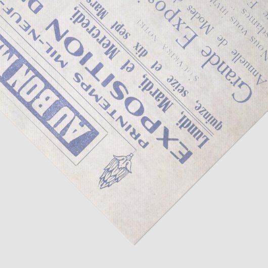  Franse Mode Ad Blue Lady Decoupage Tissuepapier (Detail)