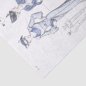 Franse Mode Advertentie Chique Jurk Decoupage Tissuepapier (Detail)