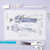 Franse Mode Advertentie Chique Jurk Decoupage Tissuepapier (Craft)