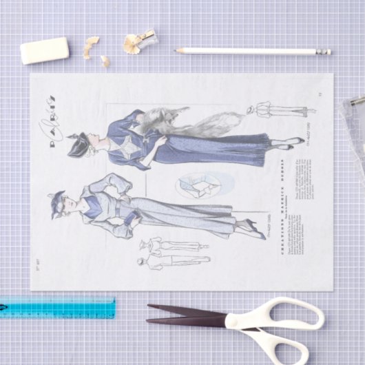 Franse Mode Advertentie Chique Jurk Decoupage Tissuepapier (Craft)