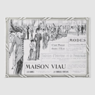 Franse Mode Advertentie Lady Lijst Decoupage Tissuepapier