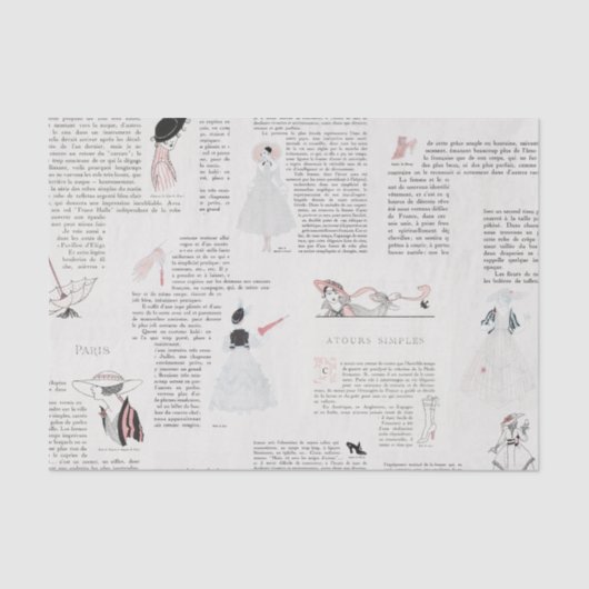Franse Mode Art Deco Couture  Tissuepapier (Voorkant)