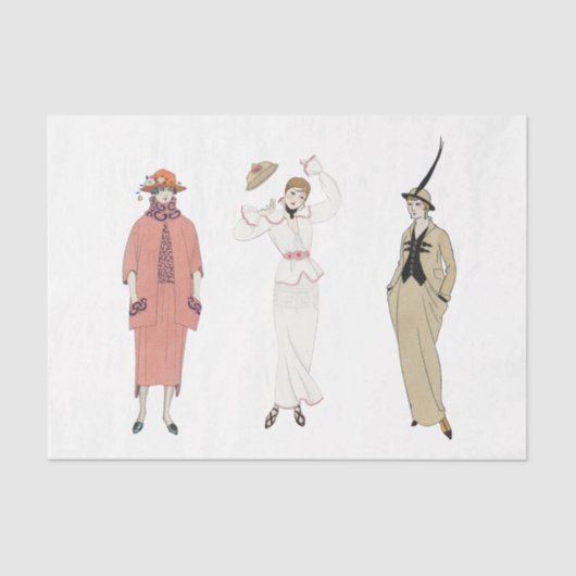 Franse Mode Dames Art Deco Decoupage Scraps II Tissuepapier (Voorkant)