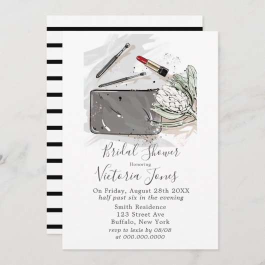 Franse Mode en Protea Vrijgezellenfeest Kaart (Voorkant / Achterkant)