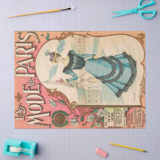 Franse Mode Ephemera ontkoppeling Tissuepapier (Craft)