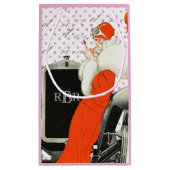  Franse Mode Illustration 1920's Flapper Klein Cadeauzakje (Achterkant)