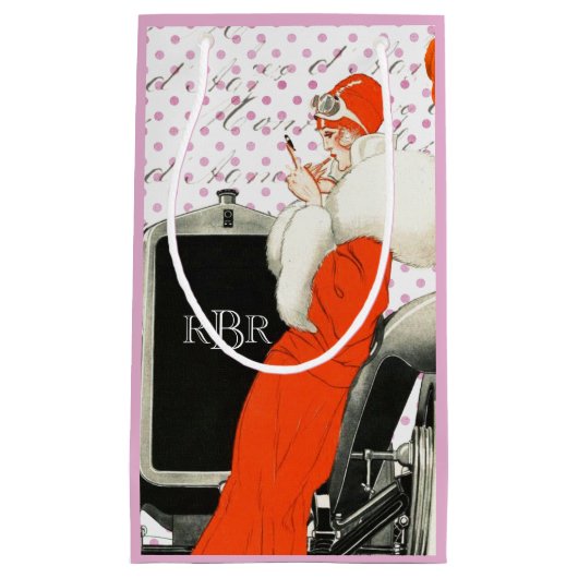  Franse Mode Illustration 1920's Flapper Klein Cadeauzakje (Voorkant)