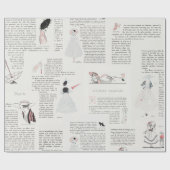 Franse Mode Lady Art Deco Couture roze Cadeaupapier (Vlak)