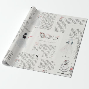 Franse Mode Lady Art Deco Couture roze Cadeaupapier