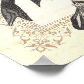 Franse  Mode Lady Poppies in Pet Poster (Hoek)