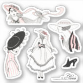 Franse  Mode Lady Scrapbooking Planner Sticker (Voorkant)