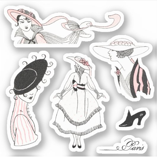 Franse  Mode Lady Scrapbooking Planner Sticker (Voorkant)
