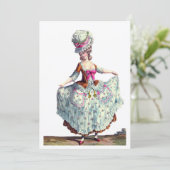 Franse Mode Marie Antoinette Hartelijk dank Bedankkaart (Staand voorkant)