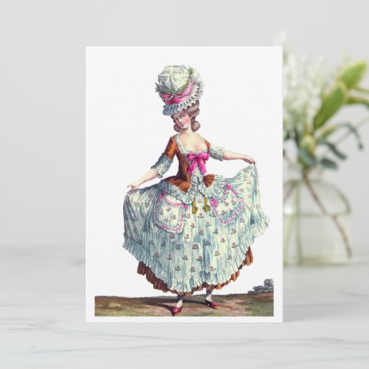 Franse Mode Marie Antoinette Hartelijk dank Bedankkaart (Staand voorkant)