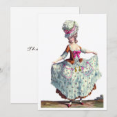 Franse Mode Marie Antoinette Hartelijk dank Bedankkaart (Voorkant / Achterkant)