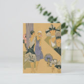 Franse Mode - Paars en zwart Briefkaart (Staand voorkant)