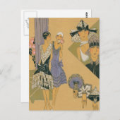 Franse Mode - Paars en zwart Briefkaart (Voorkant / Achterkant)