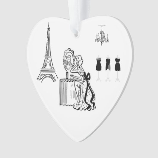 franse Mode parijs thema Ornament decoratie (voorkant)