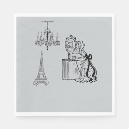 Franse Mode Parijse themafeest Papieren servetten