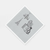 Franse Mode Parijse themafeest Papieren servetten (Hoek)